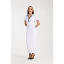 Polo Yaka Fit Kesim Ribana Elbise DNV-000107