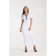 Polo Yaka Fit Kesim Ribana Elbise DNV-000107