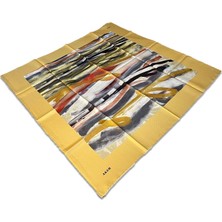 Aker Füme Sarı Karma Desen Tivil İpek Eşarp 8808713 - 961