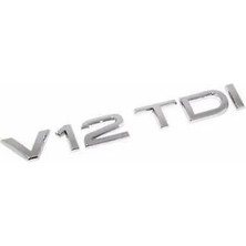 Audi Q5 Serisi Uyumlu V12 Tdı Krom Çamurluk Yazısı  3m 3D Abs