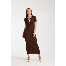Polo Yaka Fit Kesim Ribana Elbise DNV-000107