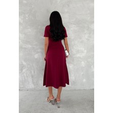 V Yaka Fit Kesim Basic Elbise DNV-000078