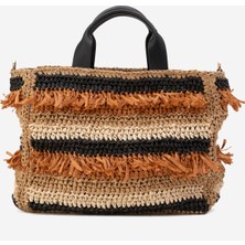 Dericlub Kadın Hasır Handmade Bohem Uzun Askılı Kol Çantası  Zy 25018 Multi