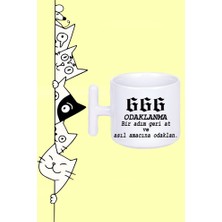 666 Odaklanma Melek Sayıları Tasarım Baskılı Beyaz T Sap Kupa Bardak