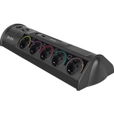 S-link SP10AF 1.8M 1860 Joule 1.5mm 1 Usb 1 TypeC 2.1A/5V 16A 250V 3680W 10'lu Akım Korumalı Priz