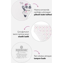 Kız Çocuk Pamuklu Renkli Baskılı Bikini Külot 6'lı Paket 5402 Renkli