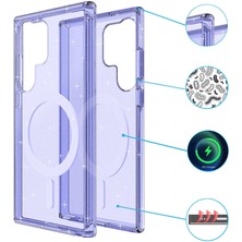 Samsung Galaxy Z Fold 6 Kılıf Şeffaf Simli ve Magsafe Özellikli Şık Dazzle Premium Sert Silicone Case Cover