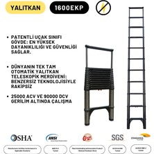 Telescopics 3.8m Kevlar Yalıtkan/Yüksek Gerilime Dayanıklı Uzatma Teleskopik Merdiven AC25KV - 1600EKP