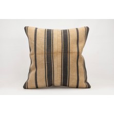 El Yapımı Kilimden Yapılmış Vintage Kırlent Kılıfı, Yün, 50X50 cm