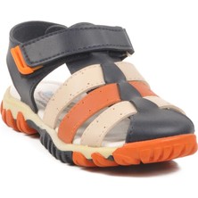 Lacivert-Bej-Turuncu Çocuk Sandalet 173101 P