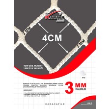 Kedi Balkon Güvenlik Filesi – 2.5 M Yükseklik | Metreyle Kesim | 3 mm Ip, 4x4 cm Göz Aralığı + Montaj Aparatları (Beyaz)