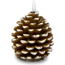 Pilli Mum Kozalak Kar Desenli Kahve 11 cm