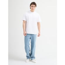 Ricardo 84002 Oversize Beyaz Erkek Basic T-Shirt