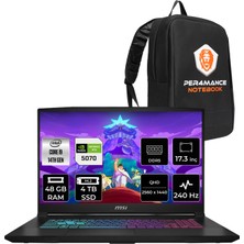 Msı Katana 17 Hx Intel Core I9 14900HX 48GB 4tb SSD RTX5070/8GB 17.3" Qhd 240Hz Fdos Taşınabilir Bilgisayar & Per4 Çanta B14WGK048XTRP330