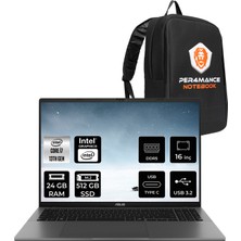 Asus Vivobook S16 Intel Core I7 13620H 24GB 512GB SSD 16" Fhd+ 144Hz Freedos Taşınabilir Bilgisayar & Per4 Çanta S3607VARP077P312