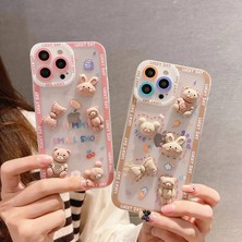 Zebana Bear And Rabbit Silikon Kılıf-Pembe