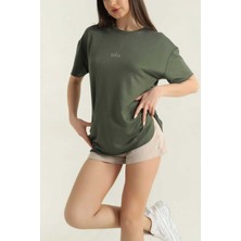 Oversize Kısa Kollu Kadın T-Shirt-Al@