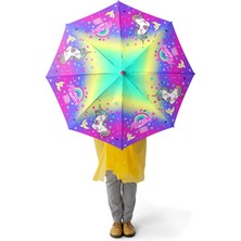 Coral High Kids Lavanta Su Yeşili Unicorn Desenli Çocuk Şemsiyesi 12662