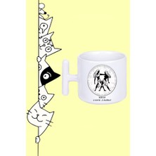 Ikizler Burç 22 Mayıs - 22 Haziran Astroloji Tasarım Baskılı Beyaz T Sap Kupa Bardak