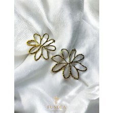 Işığın Dansı Küpe 14 ayar altın kaplama modern tarz Trend ürün takı küpe yaz sezonu kullanışlı şık gösterişli Çelik küpe
