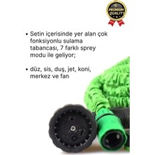 Çok Amaçlı Kırılmaz Dolaşmaz 7 Fonksiyonlu Bahçe Sulama Araç Yıkama Tabancalı Uzayan Hortum 15 Metre