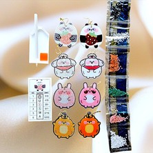 Cocoloco Home Çocuk Hobi Kiti Mozaik Kristal Taşlı  2'li Set Hayvan Figürlü Anahtarlık Askısı, Charm Kendin Yap Seti