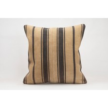 El Yapımı Kilimden Yapılmış Vintage Kırlent Kılıfı, Yün, 50X50 cm