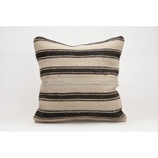 El Yapımı Kilimden Yapılmış Vintage Kırlent Kılıfı, Yün, 50X50 cm