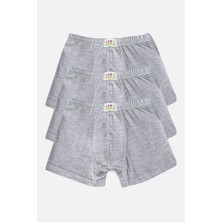 Erkek Çocuk Pamuklu Yumuşak ve Esnek Likralı boxer 3'lü Paket gri