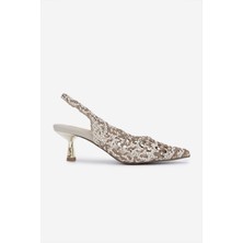 Valmenti Kadın Vegan Topuklu Ayakkabı 1141 SELENA-851 Bn Ayk Y25 Ice/camel/l.gold