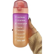 ELİT81 Motivasyonel Cam Su Şişesi Turuncu-Mor Bpa Içermez 500ML