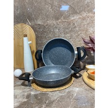 Elvira Granit 2'li Sahan Set 18-20 cm Gri