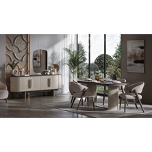 Weltew Home Bolivya Yemek Odası Modern Tasarım Oval Şekil Suntalam Malzeme 174x91 cm