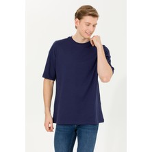 U.S. Polo Assn. Erkek Lacivert Comfort Long Bisiklet Yaka Tişört 50265229-VR033
