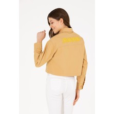 U.S. Polo Assn. Kadın Camel Gömlek Desenli 50264482-VR015