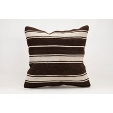 El Yapımı Kilimden Yapılmış Vintage Kırlent Kılıfı, Yün, 50X50 cm