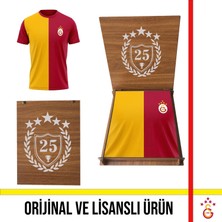 Galatasaray Lisanslı 5 Yıldızlı Sarı Kırmızı Özel Yetişkin T-Shirt  Hediye Şampiyonluk Özel  Ahşap Kutulu