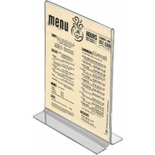 T Tipi Masaüstü Dikey Pleksi Föylük Broşürlük Fiyatlık  5li Paket