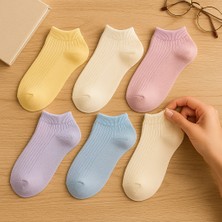 Batushe 6'lı Kadın Çorap - Yazlık Kısa Bilek Çorap Seti - Karışık Renk - 36-40