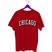 Top Glory Chicago Baskılı Basketbol T-Shirt Sporcu Tişörtü