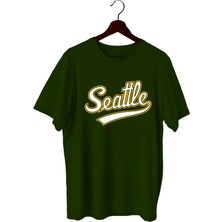 Top Glory Seattle Baskılı Erkek T-Shirt Sporcu Tişörtü Nefes Alabilir Kumaş ile Şık Tasarım