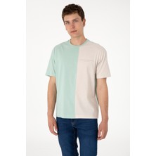 U.S. Polo Assn. Erkek Comfort Fit Bisiklet Yaka Su Yeşili Tişört 50306903-VR048