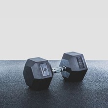 Kings Box Hex Kauçuk Dambıl – 8 kg, Tekli, Tırtıklı Krom Sap