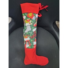 40X17CM Noel Yılbaşı Yeniyıl Kumaş Asmalık Çorap Doldurulabilir Hediyelik 1 Adet