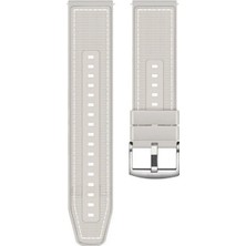 Adige Winex 3 Pro ile Uyumlu Kordon Kayış Dikiş Desenli Silikon KRD102 Lms 22/dds Krem