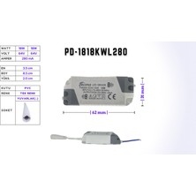 LED Drıver/trafo (18W-18W, 64V-64V, 280MA) LED Panel (10'lu)