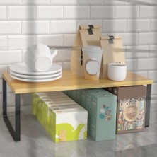 Bambu Organizer Mutfak Rafı - Tezgah Üstü Çok Amaçlı Düzenleyici Baharatlık Standı Dekoratif Raf