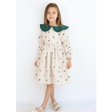 Yakalı Keten Elbise