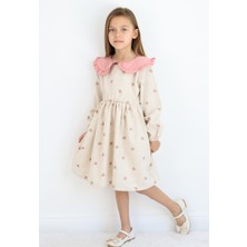 Yakalı Keten Elbise