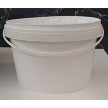 3 Litre Plastik Kova - Beyaz - 3 Lt Saplı - Sızdırmaz Kilitli Çok Amaçlı Kapaklı Kova - Boya Kovası , Zeytin Kovası , Saksı Vb Alanlarda Kullanılabilir - Gıda Uyumlu Değildir